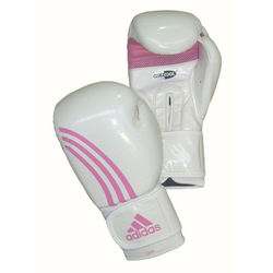 Боксерские перчатки Box Fit Dynamic Adidas (ADIBL04, бело-розовые)