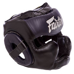 Шлем боксерский с полной защитой кожаный FAIRTEX (HG13-LACES, Синий)