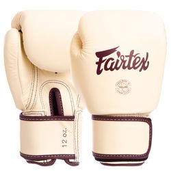 Рукавиці боксерські шкіряні на липучці FAIRTEX (BGV16, бежевий)