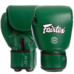 Рукавиці боксерські шкіряні на липучці FAIRTEX (BGV16, Зелений)