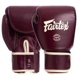 Перчатки боксерские кожаные на липучке FAIRTEX (BGV16, Бордовый)