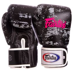 Перчатки боксерские кожаные на липучке FAIRTEX (BGV1-DARKCL, черный)