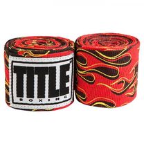 Бинты боксерские эластичные TITLE Boxing Semi-Elastic Mexican 4,5м Flames (Title-SMHWP-XL-ZB,  красный)