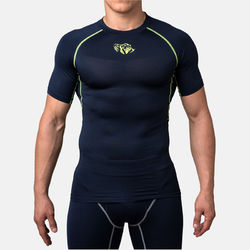 Компрессионная футболка Peresvit Air Motion Compression Short Sleeve T-Shirt Navy Flu Yellow