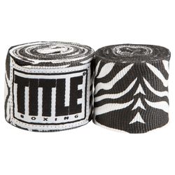 Боксерські бинти еластичні TITLE Boxing Semi-Elastic Mexican Zebra (BSEMZ, Чорний)