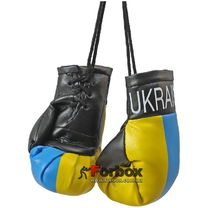 Сувенирные боксерские перчатки Украина (FB-5028, сине-желтые)