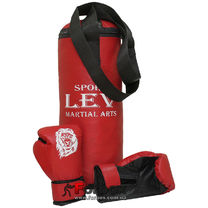 Детский боксерский мешок с перчатками 0.4м Lev Sport красный
