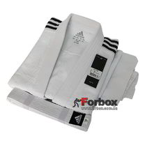Кимоно для дзюдо Adidas Club 350гм2 (J350, белое с черными полосами)