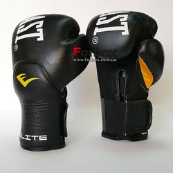 Боксерські шкіряні рукавички EVERLAST з натуральної шкіри (MA-6757-BK, чорний)