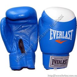 Перчатки боксерские Everlast Protex Star кожа (VL-0105, синие)