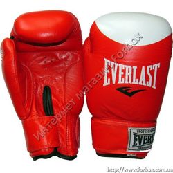 Перчатки боксерские Everlast Protex Star кожаные (VL-0105, красные)