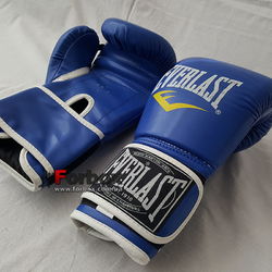 Уцінка Боксерські рукавиці PU Everlast сині 8oz потертості на ладошці