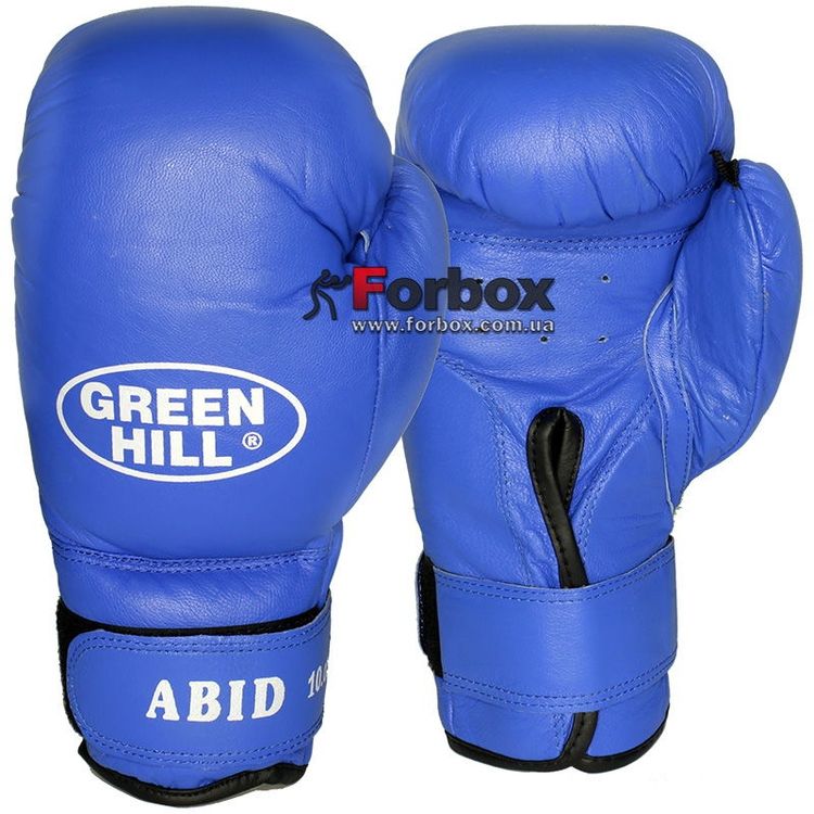 Боксерские перчатки Green Hill ABID кожаные (BGA2024, синие) купить в