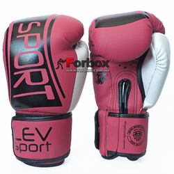 Боксерські рукавички Lev Sport серії Еліт з PU шкіри (Elit-strech-pwh, рожево-білі)