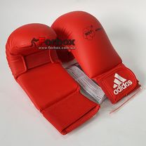 Перчатки для каратэ Adidas с лицензией WKF без большого пальца (661.22, красные)