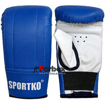 Снарядные перчатки SportKo кожвинил (1204-bl, синие)