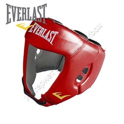 Шолом боксерський Everlast з акредитацією AIBA шкіра (EAIBA, червоний)