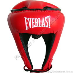 Шолом з посиленим захистом макушки Everlast шкірзам (VL-8206, червоний)