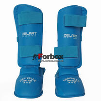 Защита голени и стопы Zelart для каратэ (BO-7249-BL-repl, синяя)