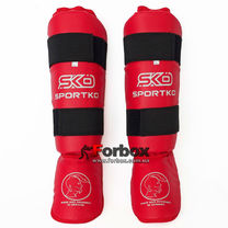 Защита голени и стопы SportKo (331-rd, красная)